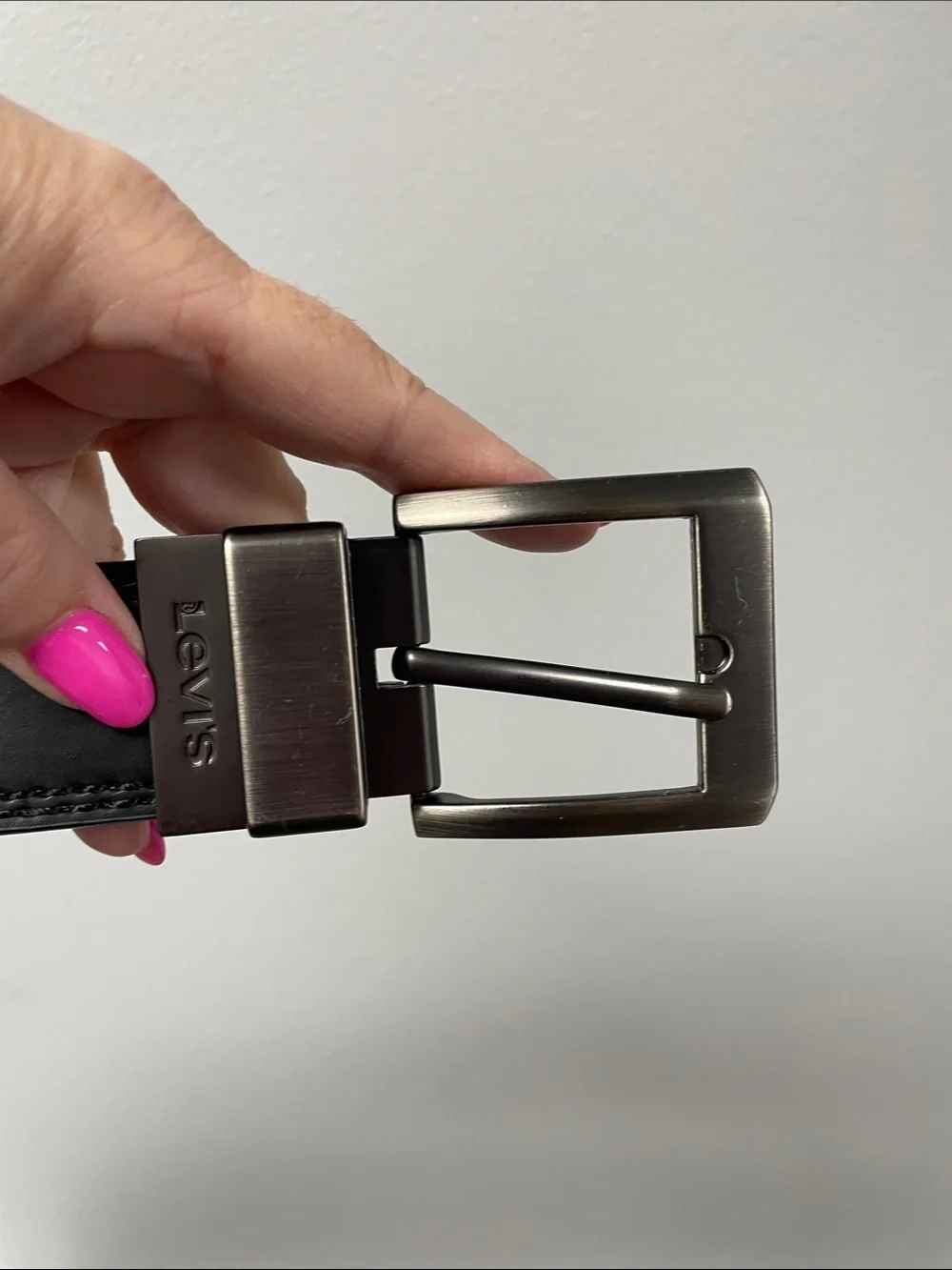 Levi's Men's Black Belt with Gunmetal Buckle sz34 | Like New